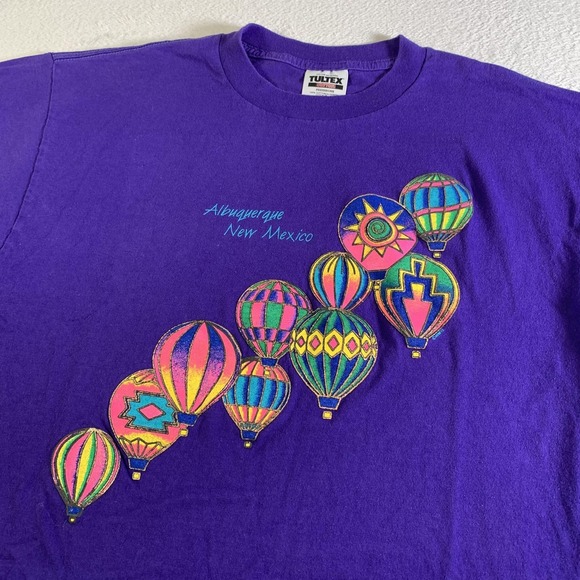 Tultex Other - Vintage Albuquerque New Mexico Shirt Mens Large Purple Balloon Tultex 90s USA